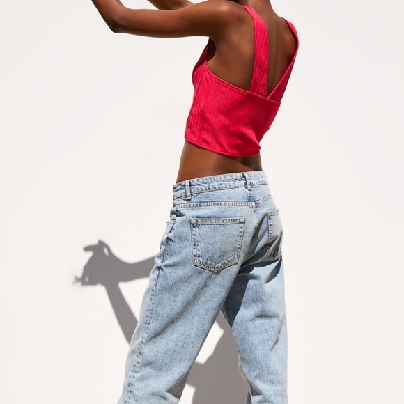 Zara Fuchsia Textured Weave Cropped Top - Picture 2 of 5